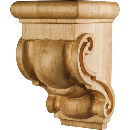 Hardware Resources 3-1/16" Wx3-1/16"Dx5"H Rubberwood Scrolled Corbel CORF-5-RW